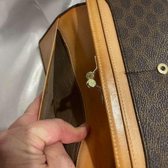 CELINE Vintage Kisslock Macadam logo coated canvas embossed long wallet - Picture 11 of 12